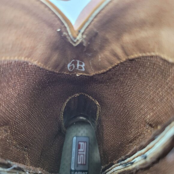 Ariat Rowdy Dixie Women’s Brown Oiled Leather Cowgirl Boots US Size 6B - Picture 8 of 12